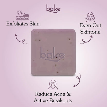 BAKE 10% Niacinamide + 3% Azelaic Acid Scrub Treatment Soap (200 Gms Pack of 2) for Body & Back Acne, Reduces Strawberry Legs | Fades Dark Spots | Non Drying Formula | Soap For Men & Women | 100g x 2