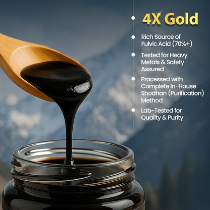 Krishna's Shilajit Gold Plus Resin, 100% Pure Himalayan Shilajit Resin, Natural Mineral & Fulvic Acid Supplement, No Additives - 20 g