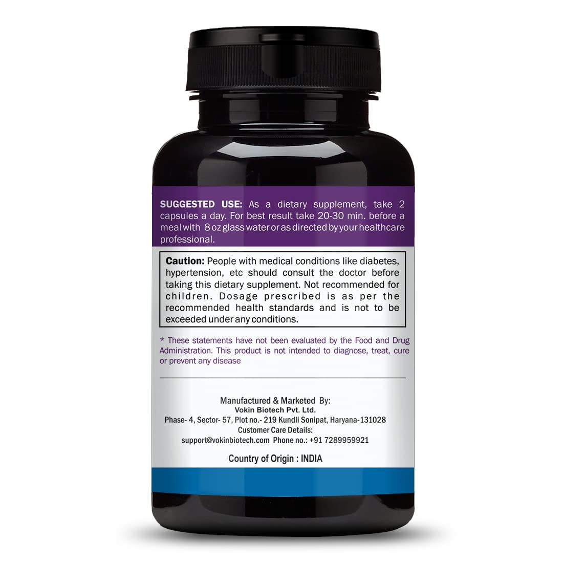 Supplement bottle with label on a white background