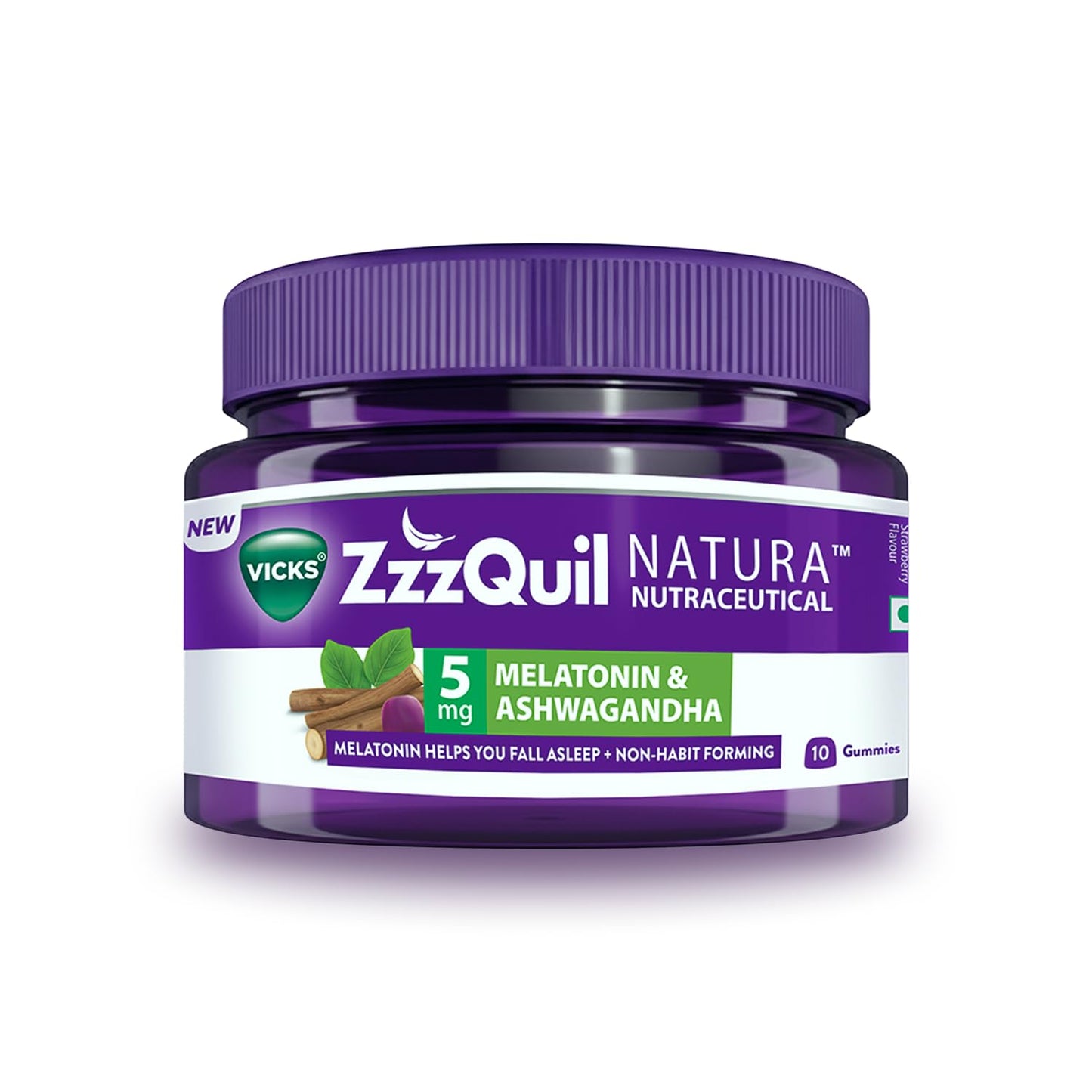 Vicks ZzzQuil Natura, 10s Pack, Non-Addictive Sleep-Aid Gummy, Melatonin helps you fall Asleep Fast