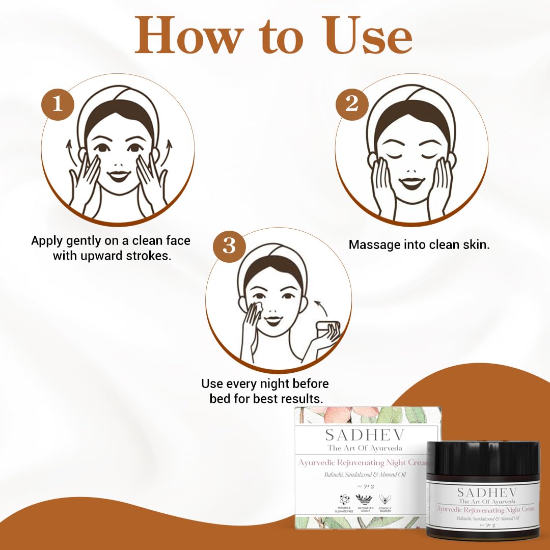 Sadhev Ayurvedic Rejuviniating Night Time Cream With Bakuchi