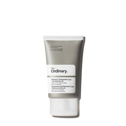 Skincare tube labeled 'The Ordinary' on a white background