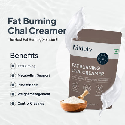 Zephivo Miduty by Palak Notes Fat Burning Chai Creamer - Fat Burning - Metabolism - Fat loss - Weight management - Diabetes care - Medium Chain Triglyceride MCT Powder 200g (1)