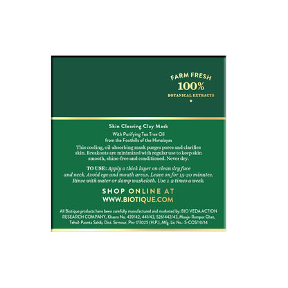 Biotique Tea Tree Skin Clearing Clay Mask for Normal to Oily Skin, 70g