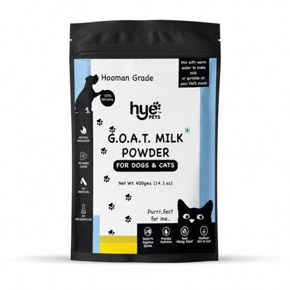 HYE Pets Goat Milk Powder for Pets | Nutrient-Rich Supplement for Happy and Healthy Dogs and Cats Food | 80 Servings Per Pack | 400g