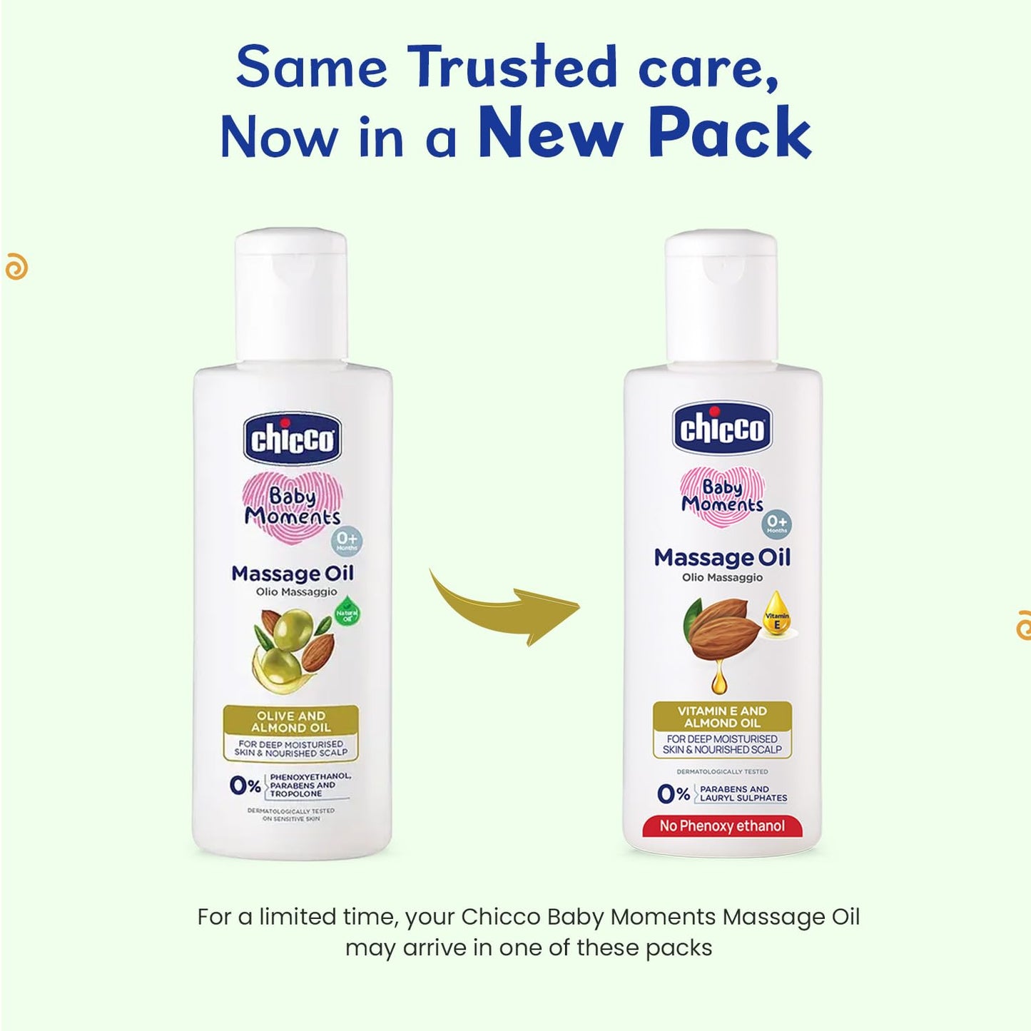 Chicco Baby Moments Massage Oil, New Advanced Non-sticky & Moisturizing Formula, Suitable for Baby’s Skin, Hair & Scalp, No Phenoxyethanol & Parabens (200ml)