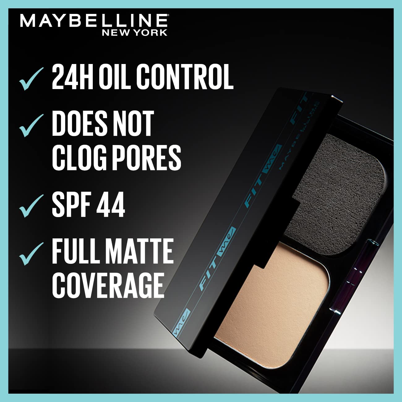 Maybelline New York Ultimate Powder Foundation, Full Matte Coverage, SPF44, 24H Oil Control, Fit Me, Shade 120, 9g