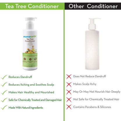 Mamaearth Anti Dandruff Conditioner, With Tea Tree & Ginger Oil, For Dandruff Free Hair 250 Millilitres