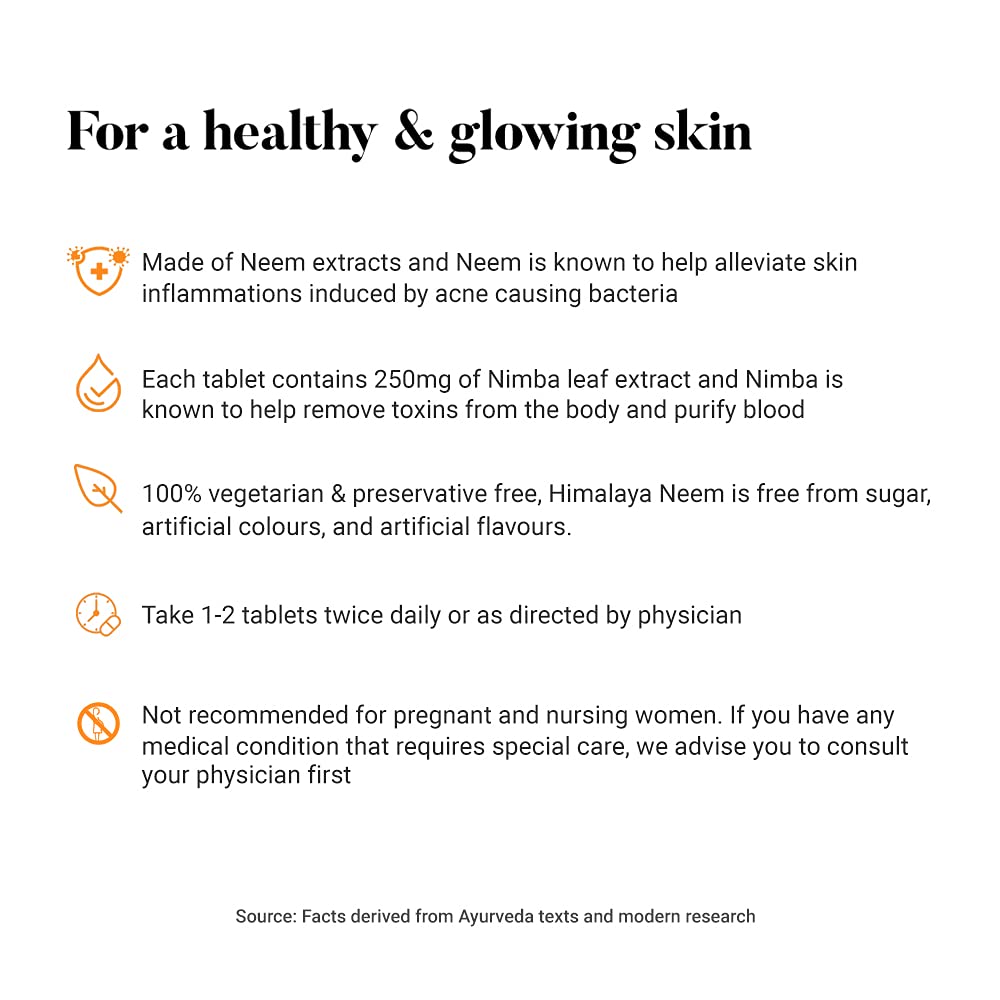 Text detailing the benefits and usage of a skincare product made from Neem extracts on a white background.