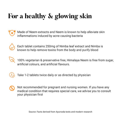 Text detailing the benefits and usage of a skincare product made from Neem extracts on a white background.