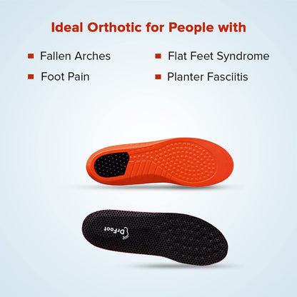 Dr Foot Arch Support Gel Insole Pair | For All-Day Comfort | Shoe Inserts for Flat Feet, Plantar Fasciitis, High Arch, Foot Pain | Full-Length Orthotics | For Men & Women 1 Pair (Large Size)