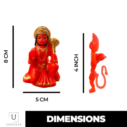 UNOVATE Lord Hanuman Idol for Car Dashboard | Hanuman Murti | Orange