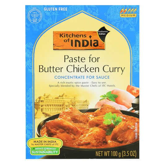 Kitchens of India, Paste For Butter Chicken Curry, Concentrate For Sauce, Medium, 3.5 oz (100 g)
