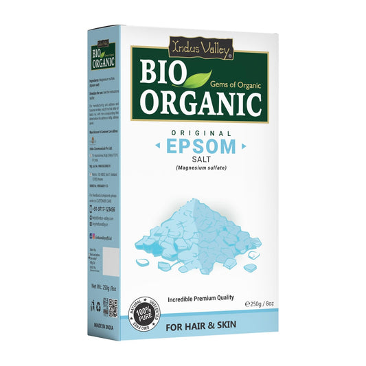 Box of Bio Organic Epsom Salt on a white background