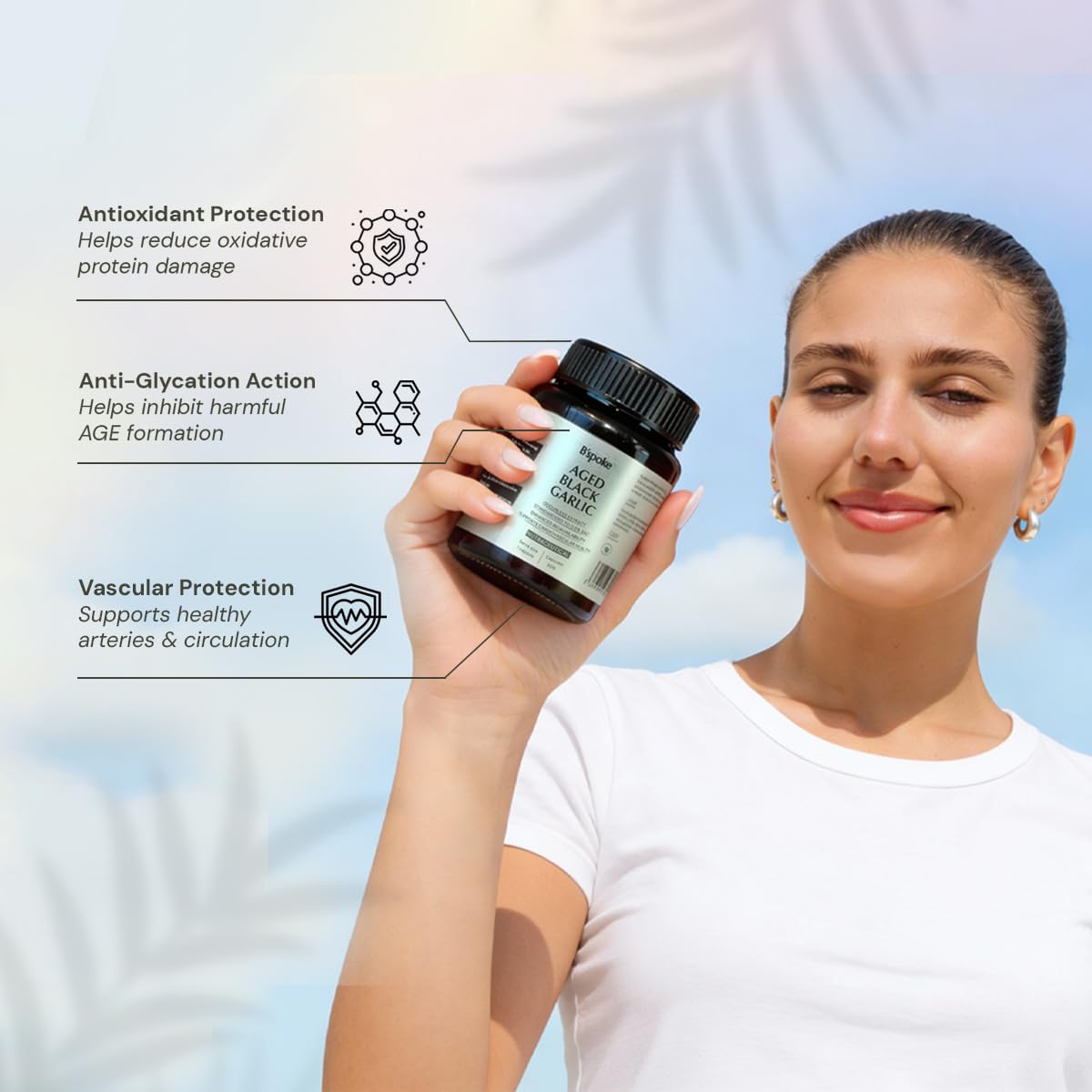 B'spoke Aged Black Garlic | Odourless Extract Standardized to 0.5% S-Allyl Cysteine (SAC) | Garlic Bulb Derived | Enhanced Bioavailability for Antioxidant & Cardiovascular Support | Gentle on Stomach