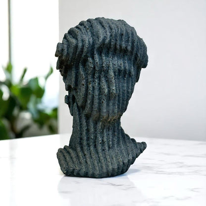 Resin Roman Man Bust Statue (6.5 Inch) | Decorative Sculpture & Figurine for Home Decor | Modern Tabletop Showpiece for Living Room, Bedroom, Office, Gifting, Shelf & Bookshelf, Black
