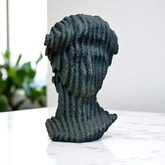 Resin Roman Man Bust Statue (6.5 Inch) | Decorative Sculpture & Figurine for Home Decor | Modern Tabletop Showpiece for Living Room, Bedroom, Office, Gifting, Shelf & Bookshelf, Black