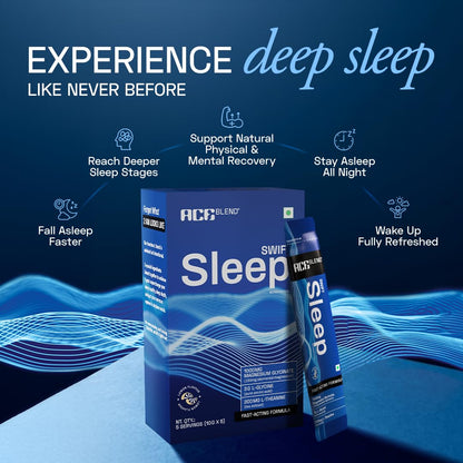 Ace Blend Swift Sleep 15 Servings | Natural Sleep Supplement With Magnesium Glycinate, L-Theanine And Glycine | Deep Sleep Support | Stress Relief | Relaxation | Restful Night Recovery