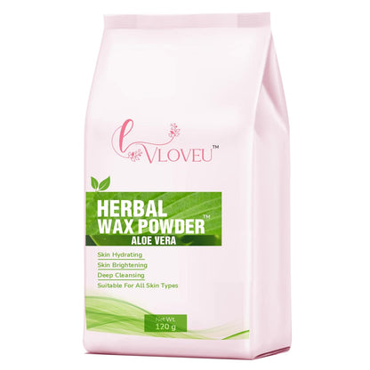 VLOVEU Wax Powder for Hair Removal for Women - 120 gm (Pack of 1) | Hair Removal Powder with Aloevera | Painless Herbal Wax Powder, All Skin Types Hands, Legs, Underarms, Bikini & Intimate Area