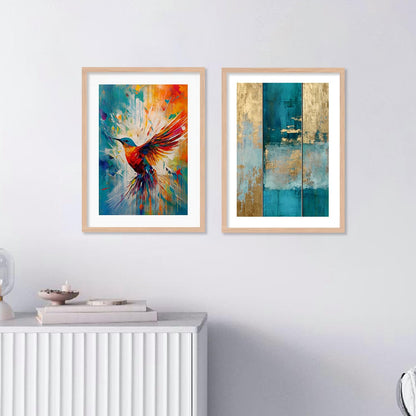 Premium Digital Paintings with Frame for Home Decoration - Painting for Living Room Bedroom Office - Painting for Wall Decoration - Pack of 4 (I)