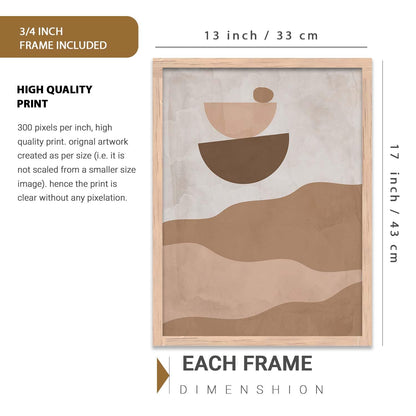 Boho Painting Wall Art Home Decoration Paintings With Frame For Living Room Bed Room Hotel Wall Decor Digital Reprint Set of 3 (13x17 inch)