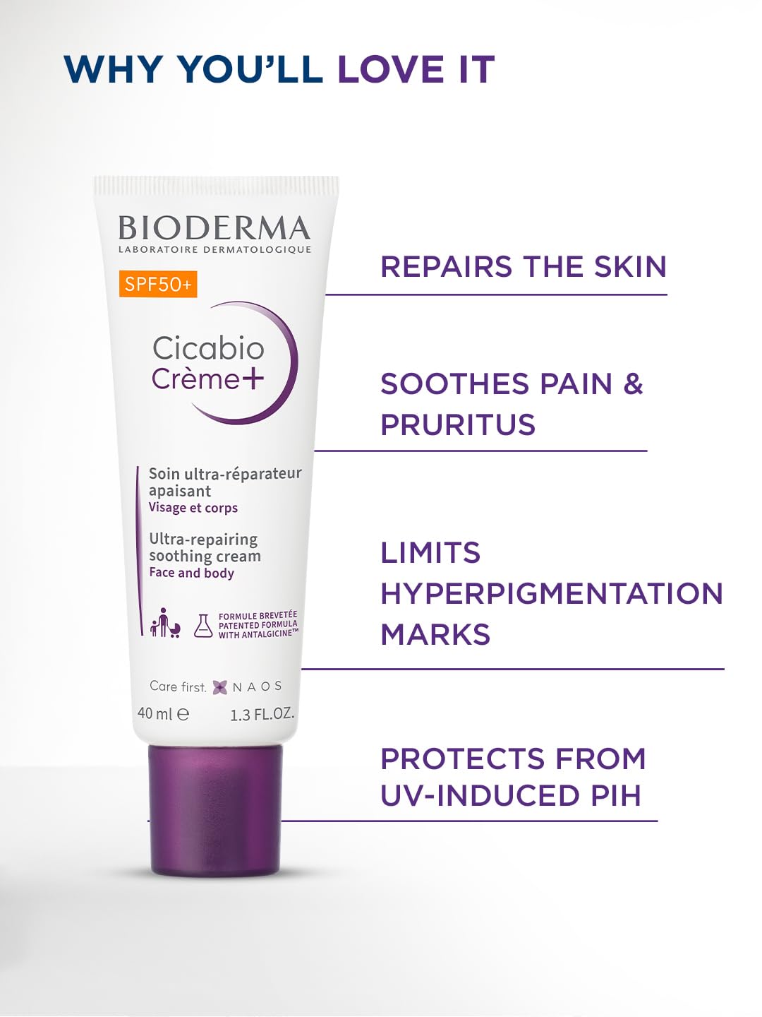 Bioderma Cicabio SPF50+ Repairing Cream, 40ml