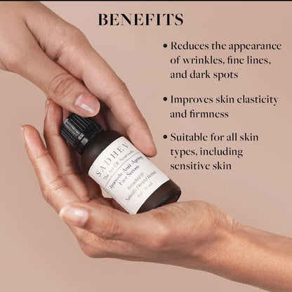 Sadhev Ayurvedic Anti-Ageing Face Serum With Goodness OF Bakuchiol And Naturally Derived Retinol for Reducing Wrinkles, Fine lines And Dark Spots