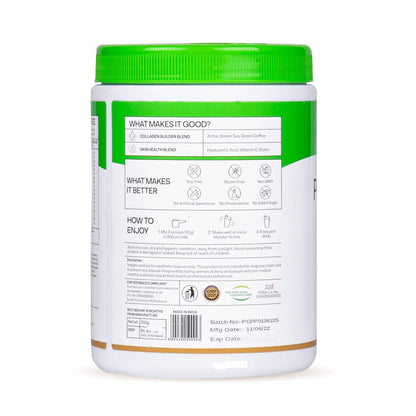 OZiva Pro Collagen Peptides Caramel, 250g (Type I & Type II) | Whey Protein & Collagen Builder Peptides for Healthy Skin & Hair Muscular & Joint Health | Powder for Women & Men, Caramel, Pack of 1