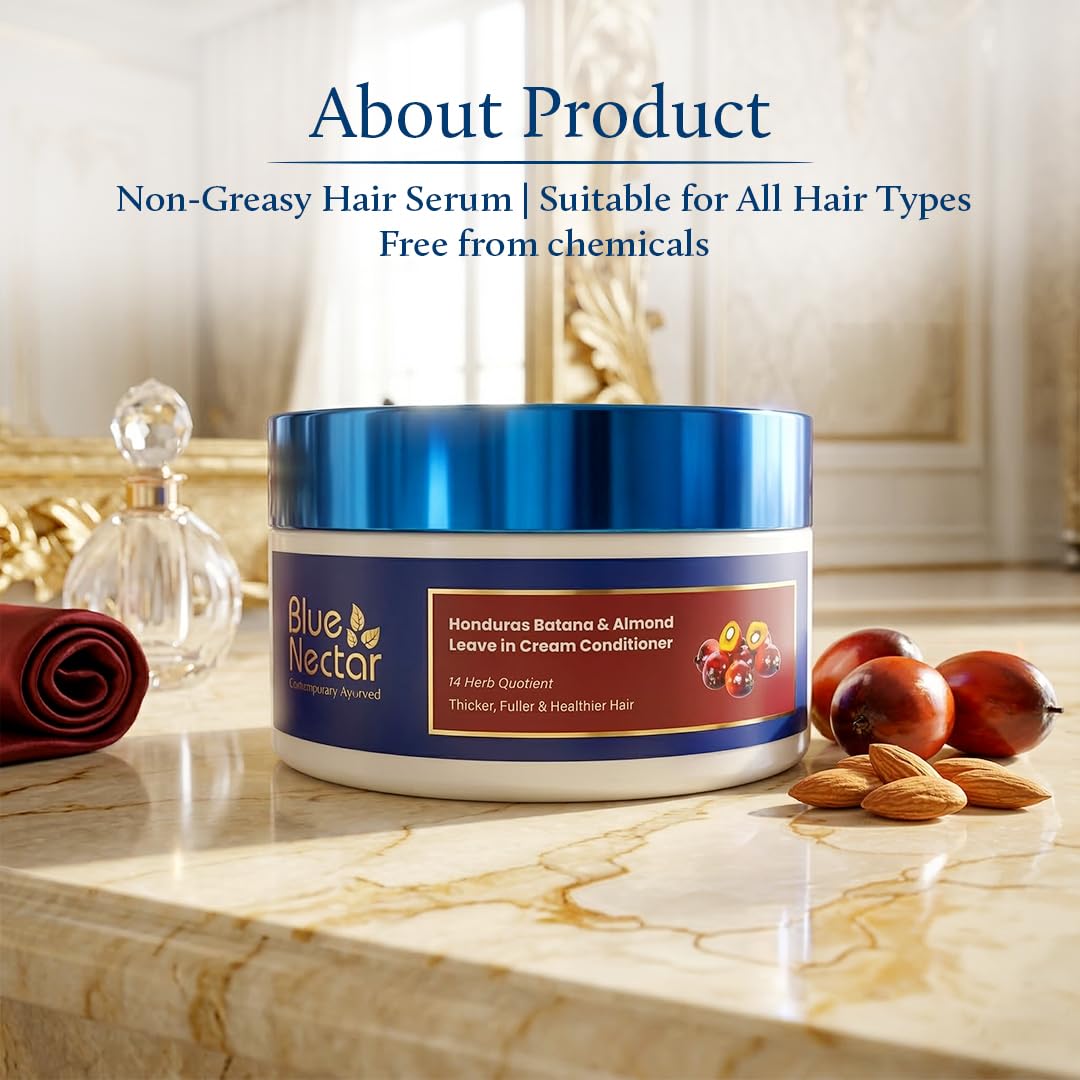Blue Nectar Raw Batana Oil Paste for Hair Growth Organic | Made from Pure Honduras Batana, Almond & Raw Honey for Deep Conditioning & Scalp Nourishment (14 Herbs, 200g)