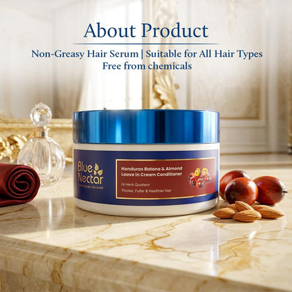 Blue Nectar Raw Batana Oil Paste for Hair Growth Organic | Made from Pure Honduras Batana, Almond & Raw Honey for Deep Conditioning & Scalp Nourishment (14 Herbs, 200g)