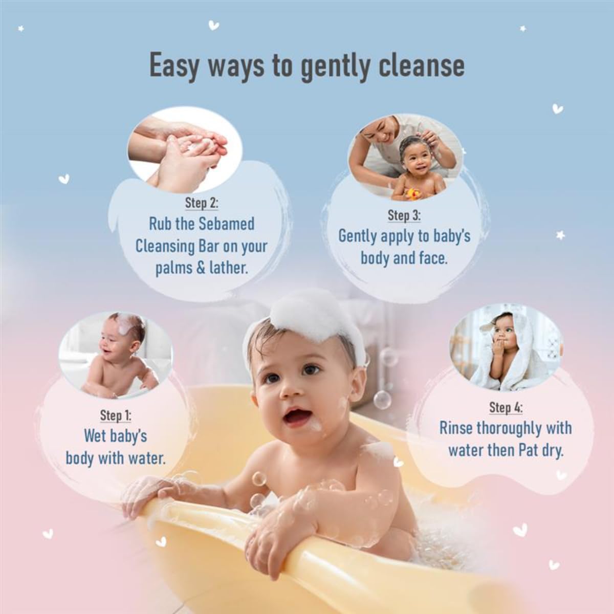 Sebamed Baby Cleansing Bar 150g|Ph 5.5 | With Panthenol|No tears & Soap Free bar| For Delicate skin