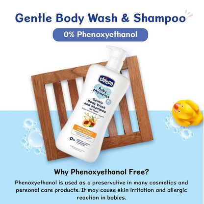 Chicco Baby Moments Gentle Body Wash And Shampoo For Rich Moisturised Skin & Soft Hair 500ml