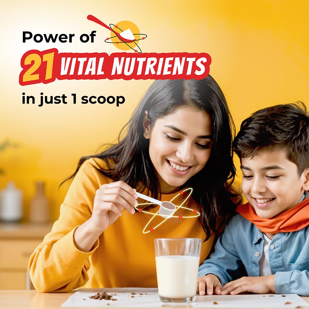Good Monk Superheroes Milk Mix (Chocolate) - India' Lowest Sugar Milk Mix | Boosts Energy, Immunity, Brain, Eye & Gut Health for Kids (5+ Years) | 21 Serves