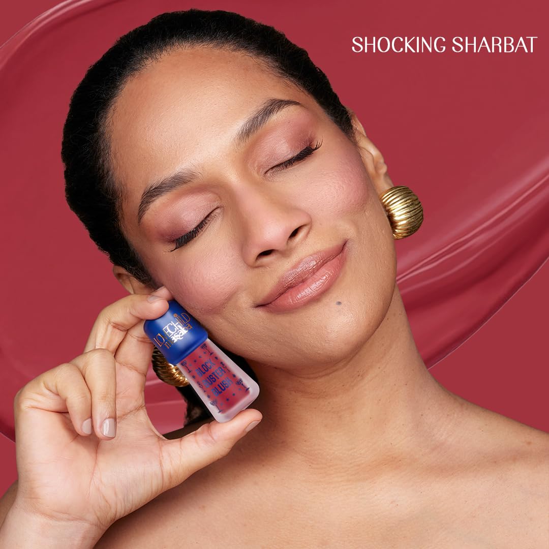 LoveChild Masaba Block Buster Blush Creme - Natural Dewy Matte Finish, Buildable & Long-Lasting Formula, Blendable, Shocking Sharbat (Deep Pink) 5.5ml