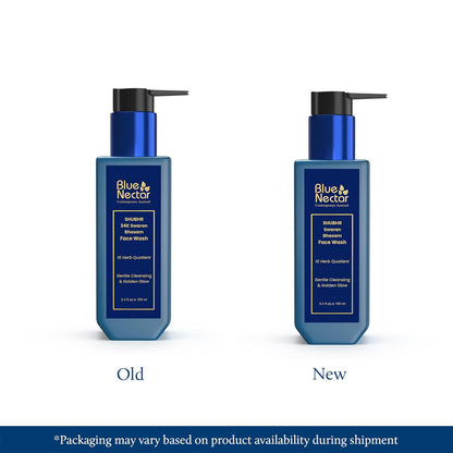 Blue Nectar Gold Swaran Bhasam Face Wash for Glowing Skin | Ayurvedic Gentle Cleanser for Oily & Dry Skin | Daily Face Wash for Women & Men (10 Herbs, 100 ml)