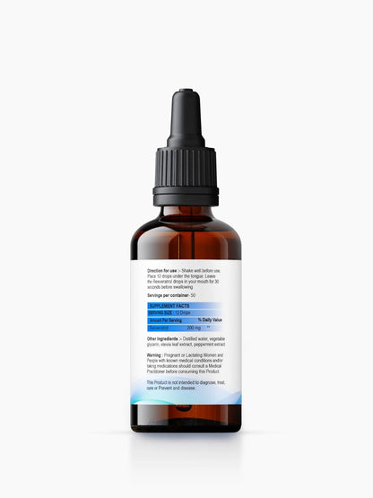 METADROPS METADROPS Resveratrol 200 mg Liquid Drops - Instant Absorption - Nanosized Formula - 50 Servings
