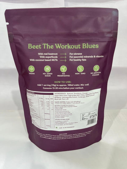 Cosmix Pure Plant Pre-Workout | Caffeine-Free Energy&Endurance | Muscle Recovery | 60g (50 Servings) | Beetroot Nitrates & Coconut Mcts | No Preservatives/Added Sugar | Plant Based | 200g Pack, Powder