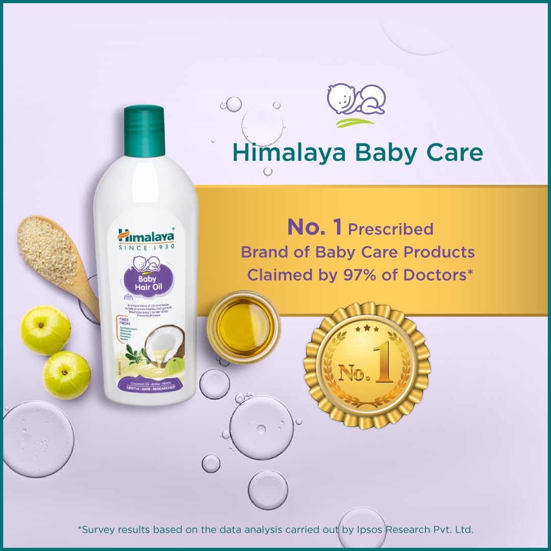 Himalaya Baby Hair Oil with Amla, Sesame & Coconut oil – 200ml | No.1 Doctor Prescribed