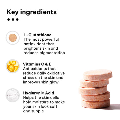 HealthKart hk vitals Glutathione (15 Effervescent Tablets) | L-Glutathione Tablets with Vitamin C & E | For Skin Glow & Hydration