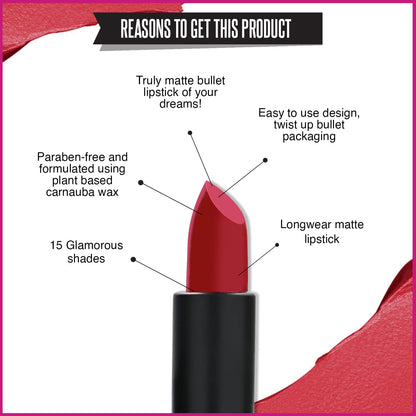 STREET WEAR Matte Lipstick -BRICK BROWN (Brown) - 4.2 gms -Longwear, Velvety texture, Fade-resistant, High Color payoff, Lightweight Matte Lipstick, Plant-based Canuuba wax, Paraben-free