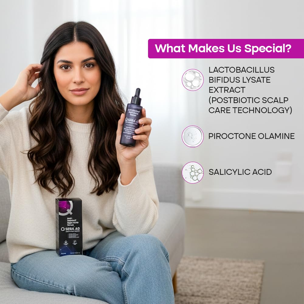 Q-SERA AD Anti-Dandruff Night Scalp Serum | Postbiotic Formula for Recurrent Dandruff & Mild-to-Moderate Seborrheic Dermatitis | 7-Day Visible Action | Leave-In, Non-Greasy | 50 ML
