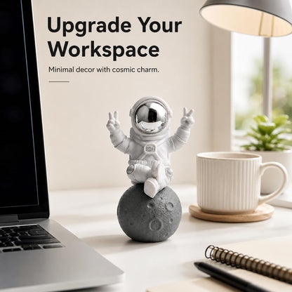 Street27® Cute Outer Space Astronaut Figurine Action Figure Toys Statue for Showpiece Home Living Room Decor Office Desktop Decoration Car Dashboard, Kids Birthday Party Gift, Resin
