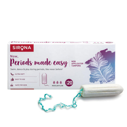 Sirona Disposable Period Panties for Women | L – XL | 360° Sanitary Protection for Heavy Flow & Sirona Period Made Easy Tampons - 20 Piece | For Heavy Flow