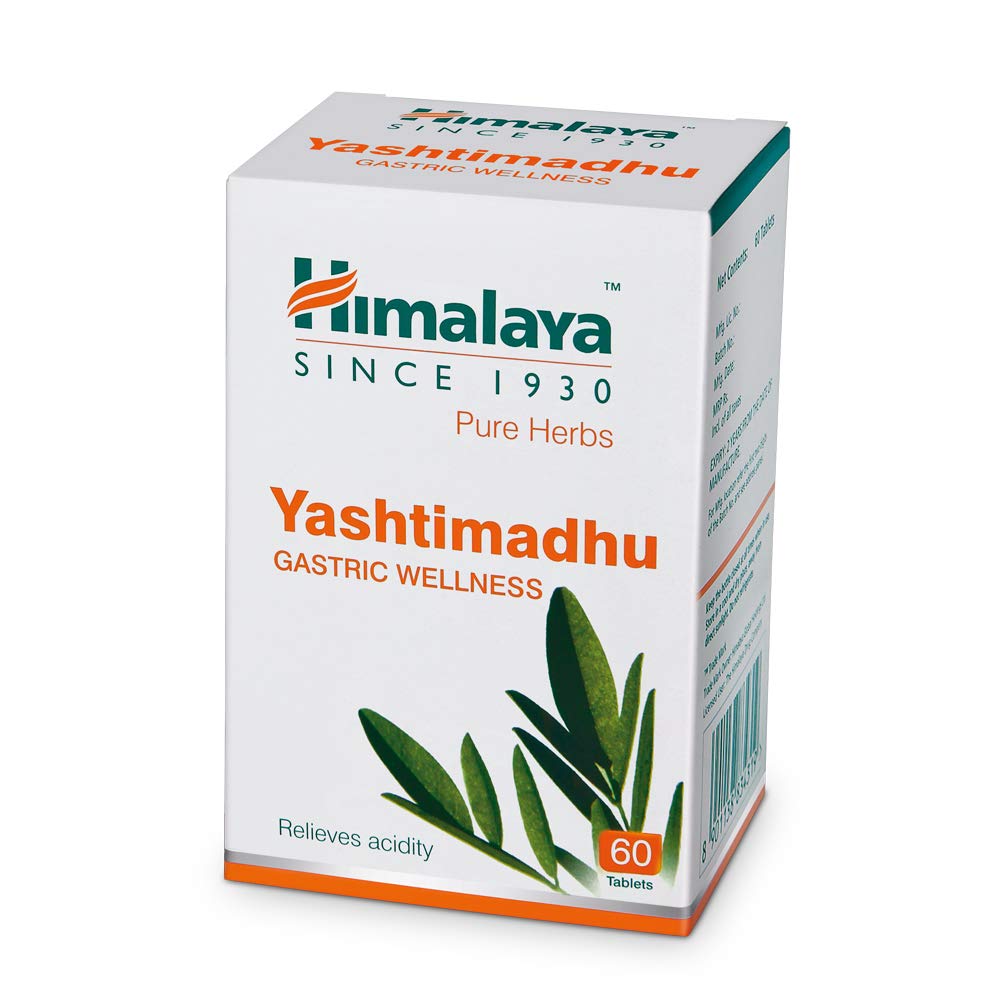 Himalaya Yashtimadhu gastric wellness supplement box on a white background