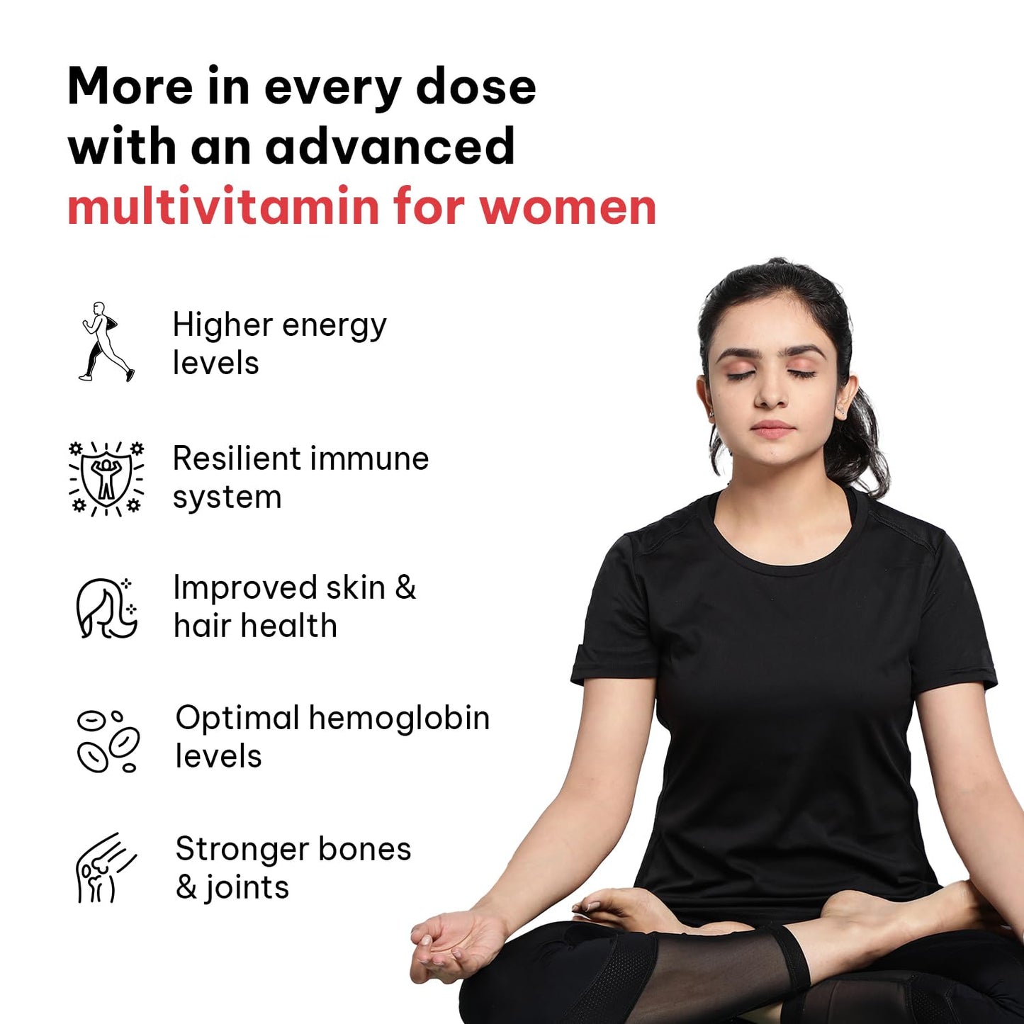 HealthKart hk vitals Multivitamin Plus Women | Daily Multivitamin for Women | For Energy, Joints, Skin & Hair
