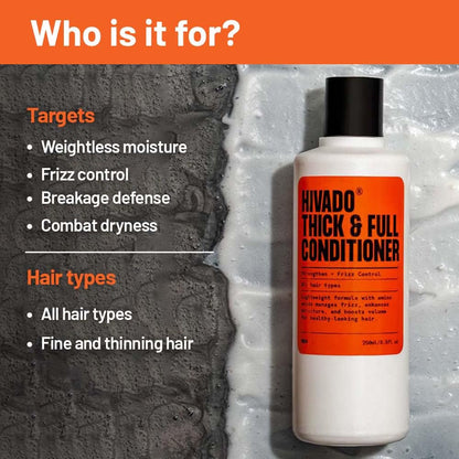 Thick & Full Conditioner for Men 250ml | Lightweight Volumizing Conditioner for Healthier-Looking Hair | Black Oats, Rosemary, Jojoba Oil & Hydrolysed Silk Protein | Sulfate & Paraben Free