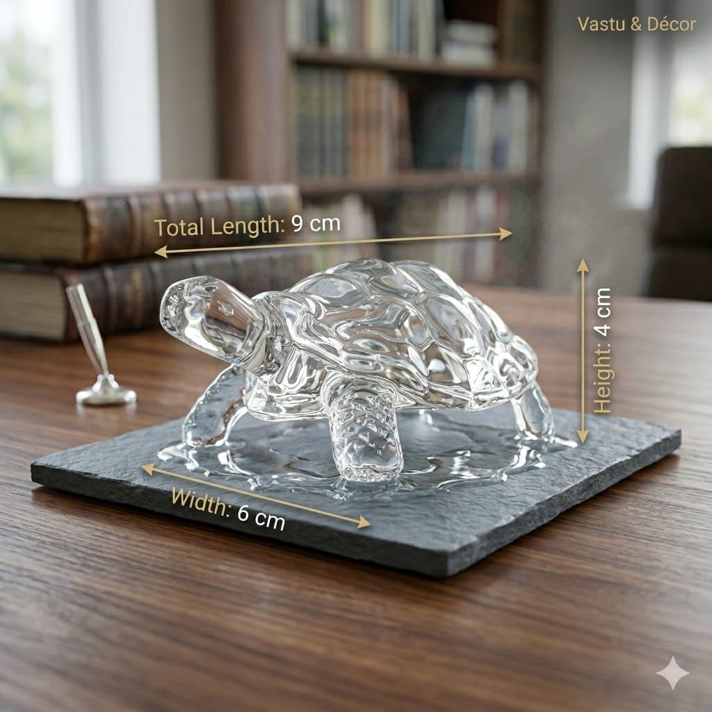 SAUDEEP INDIA Feng Shui Crystal Tortise for Good Luck | Turtle for Vastu Home Decor | Kachua Idol & Figurine for Office Table and Desk Decor(Only Turtle)