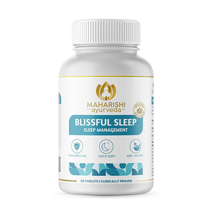 Zephivo Maharishi Ayurveda Blissful Sleep Tablets For Sleep Management | Clinically Researched and Non-Habit Forming Melatonin - Free Ayurvedic Sleep Rasayanam with Ashwagandha (60 Tablets)
