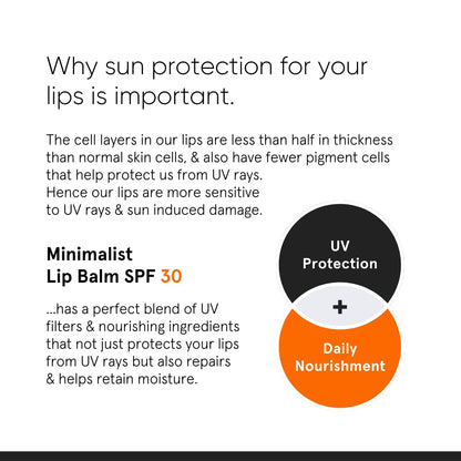 Minimalist Spf 30 Lip Balm With Ceramides & Hyaluronic Acid | Lip Protection & Nourishment | For Women & Men | 8 Gm, Off White