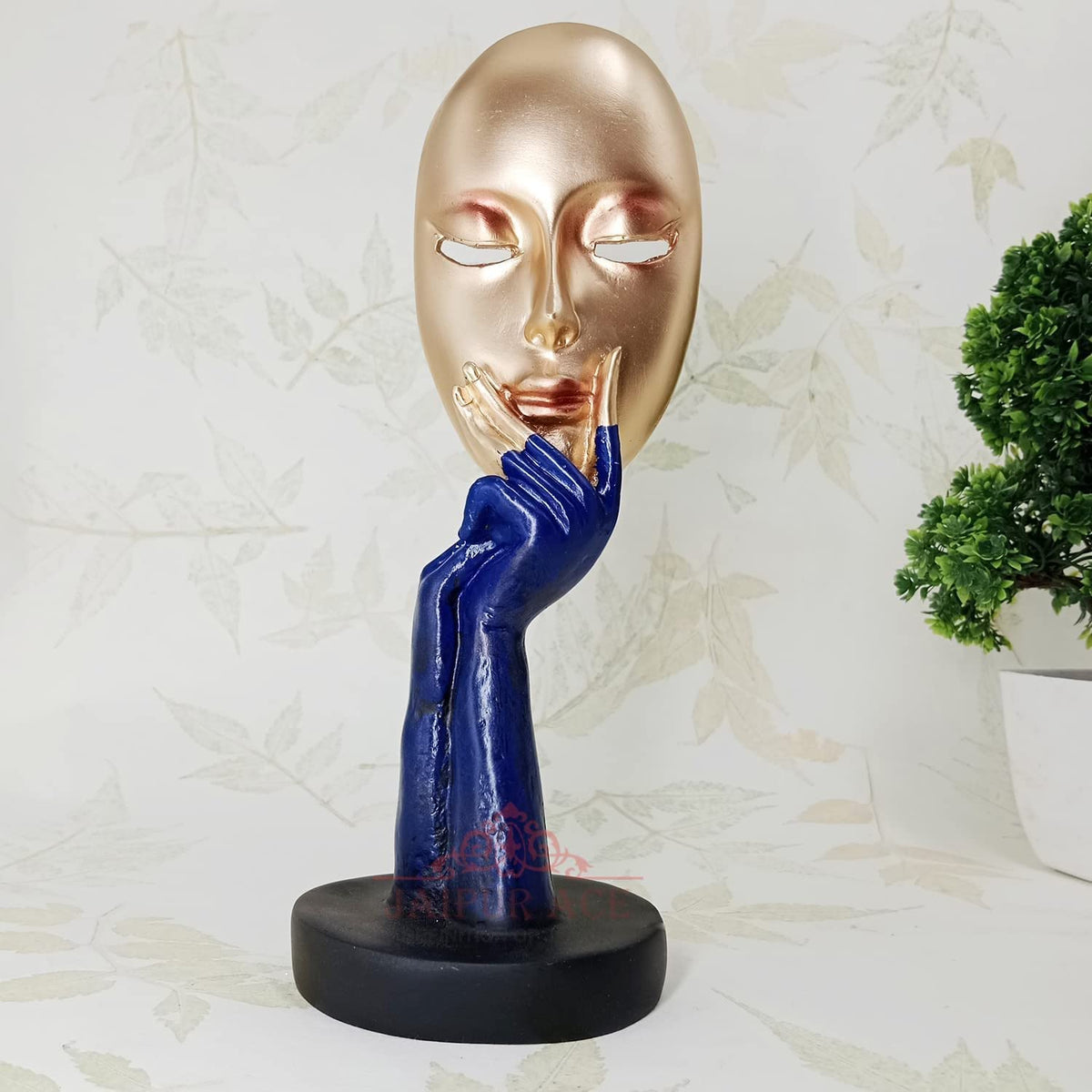 Statue And Artifacts For Home Decor, Living Room, Wall Decoration Polyresin Showpiece For Gifting, Interiors (Golden Face Lady, Fantasy, 5 Cm)